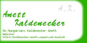 anett kaldenecker business card